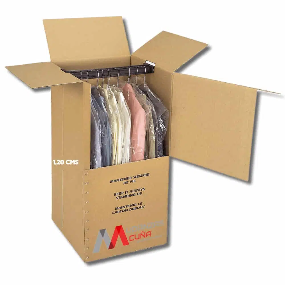 Caja armario para ropa  Caja ropero mudanza o trasteo de carton
